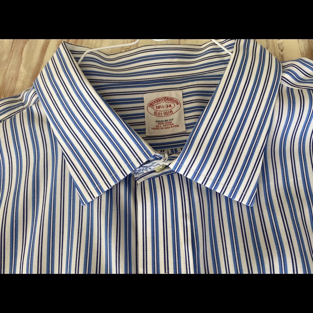 BROOKS BROTHERS French Cuff Dress Shirt 18.5 34